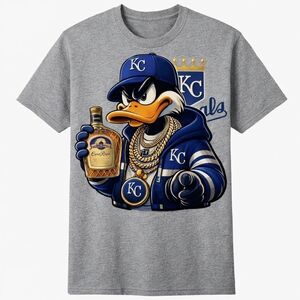 Gildan Gray T-Shirt with Blue KC Duck Graphic